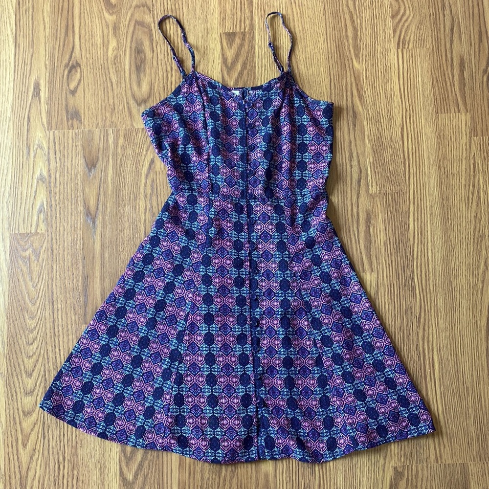 Berry Illusion Button-up Dress